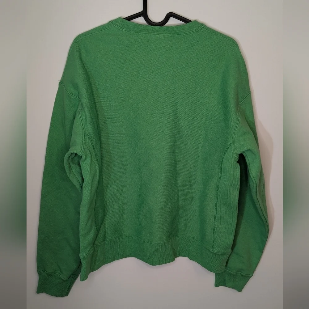 Champion Women's Reverse Weave C Logo Crew Sweatshirt - Green Size M - Picture 5 of 5